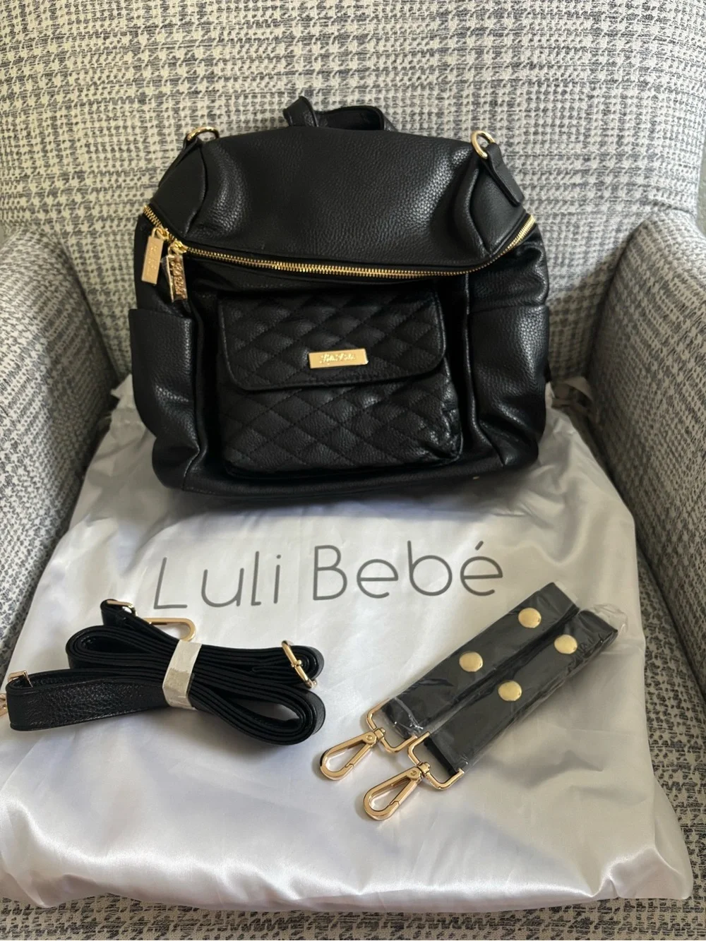 Lulibebe Petit Monaco Diaper Bag- Black